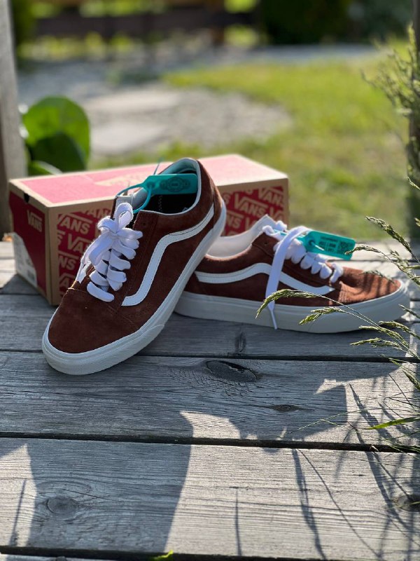 Кроссовки Vans Old Skool коричневые кожаные замшевые