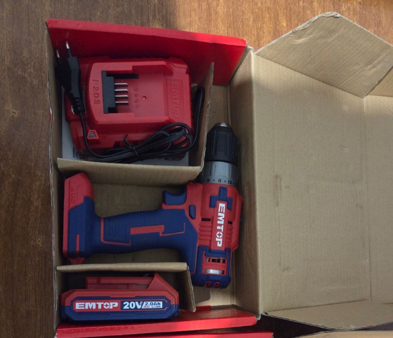 Аккумуляторная дрель Emtop