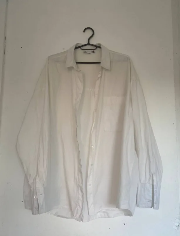Белая хлопковая рубашка ASOS oversize