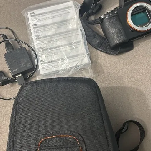 Sony camera with case and charger