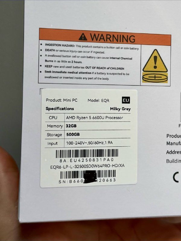 Mini PC Beelink EQR6 AMD Ryzen 5 6600U 32GB RAM 512TB SSD 2
