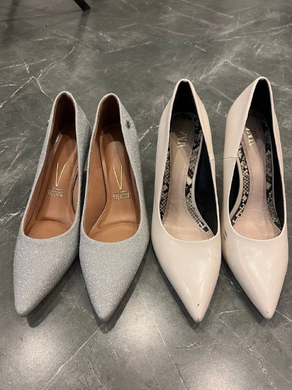 Туфли блестящие и Зара бежевые 40 р.