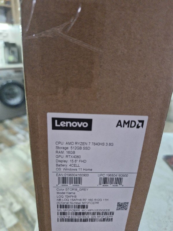 Игровой ноутбук Lenovo LoQ Ryzen 7 7840hs RTX 4060 16GB SSD 512GB 5