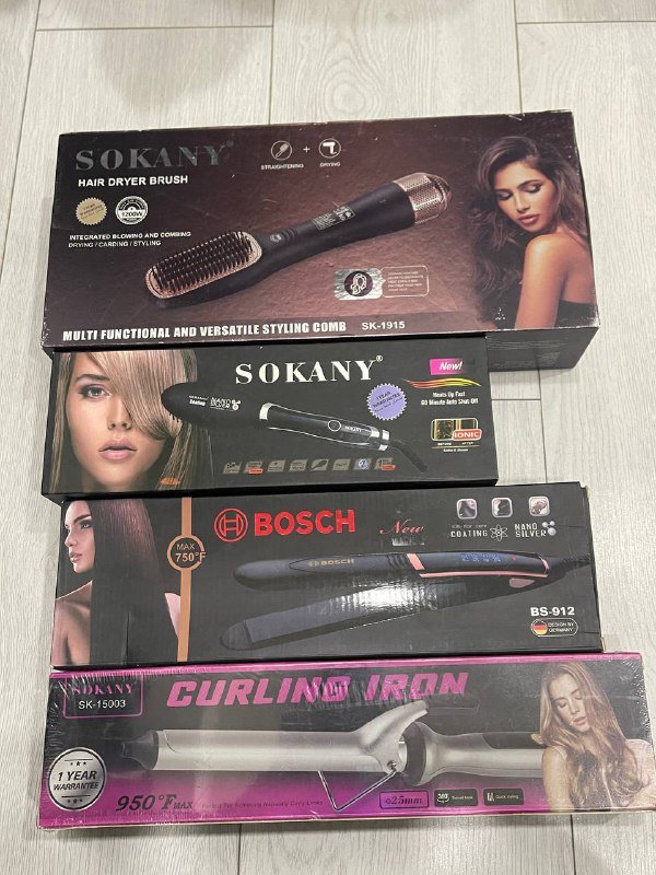 фен, фен расческа, электрорасчески, плойка, миксер, погружной блендер, набор силиконовых лопаток и ножей, сковородки, кастрюли, машинки для стрижки и бороды 2