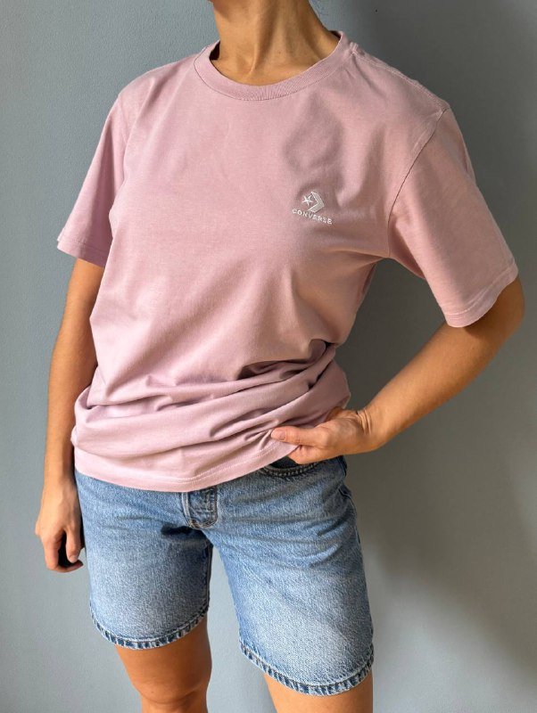 Футболка Converse прямая розовая XS, S