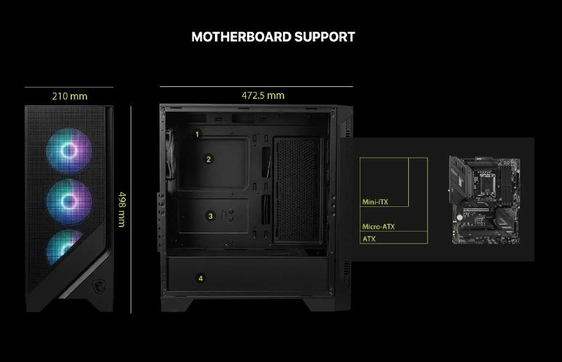 Корпус для пк MSI MAG Forge 320R Airflow Mid-Tower 5