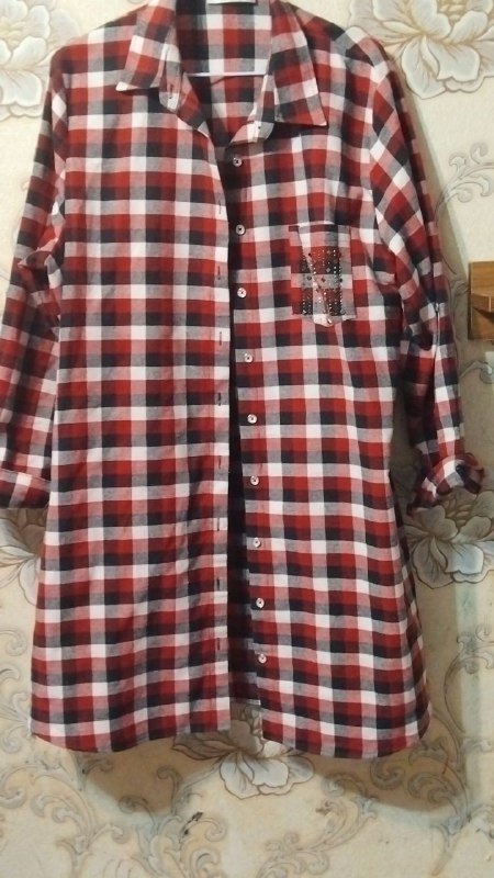 Платье рубашка в клетку XL