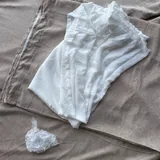 Бежевые шторы с тюлью и крючками 4