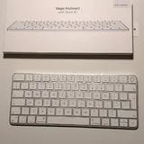 Dell S2722DC monitor, Apple Magic Trackpad, Apple Magic Keyboard, Logitech Brio 300, IKEA Elloven 3