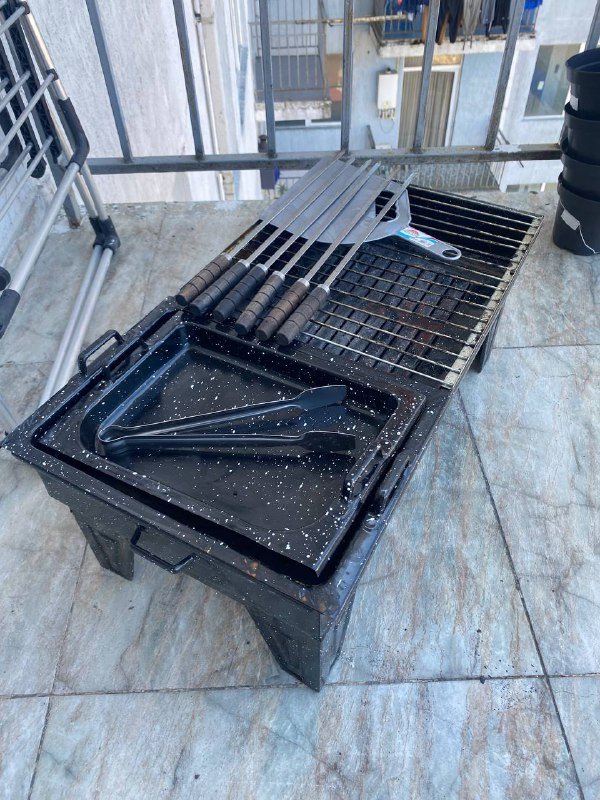 Мангал с аксессуарами, решетка, шампуры, угли