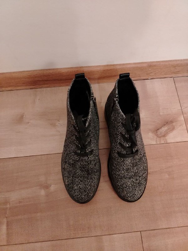 Ботинки женские демисезонные серые текстильные размер 37