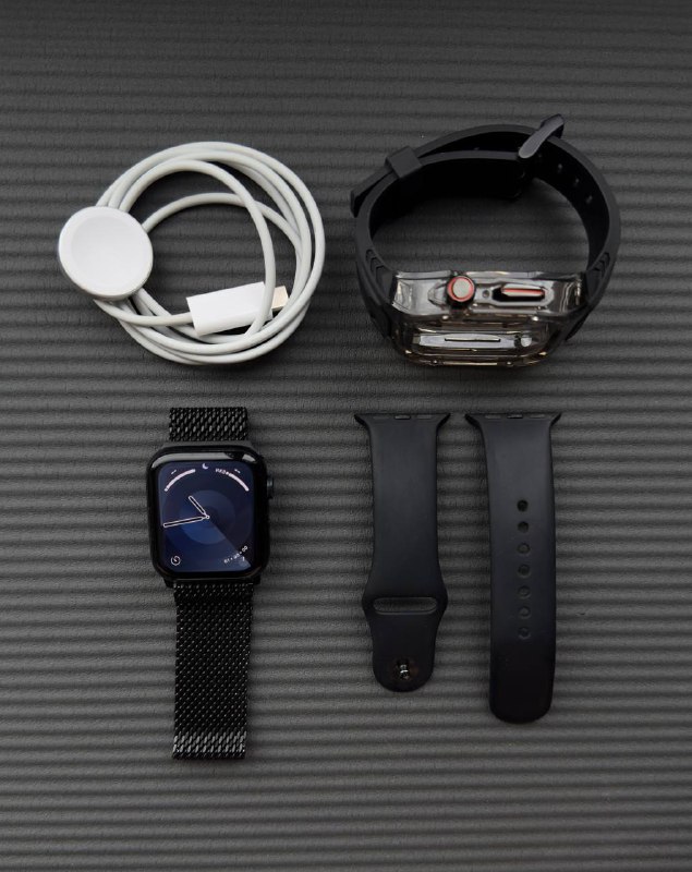 Apple Watch SE 2 gen 44 mm, зарядка и три ремешка