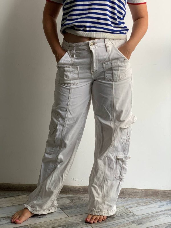 Белые карго-брюки