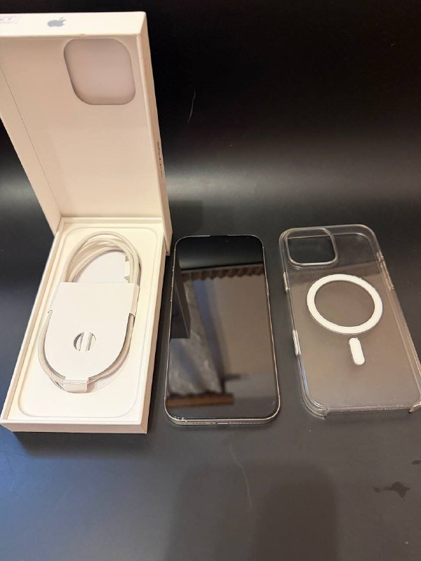 iPhone 16 Pro Max 512 GB белый, с чехлом