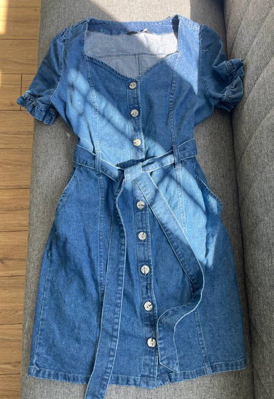 Платье джинсовое V by Very мини с поясом, размер M 4