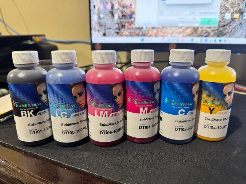 Сублимационные чернила SubliNova 6 цветов по 100 мл