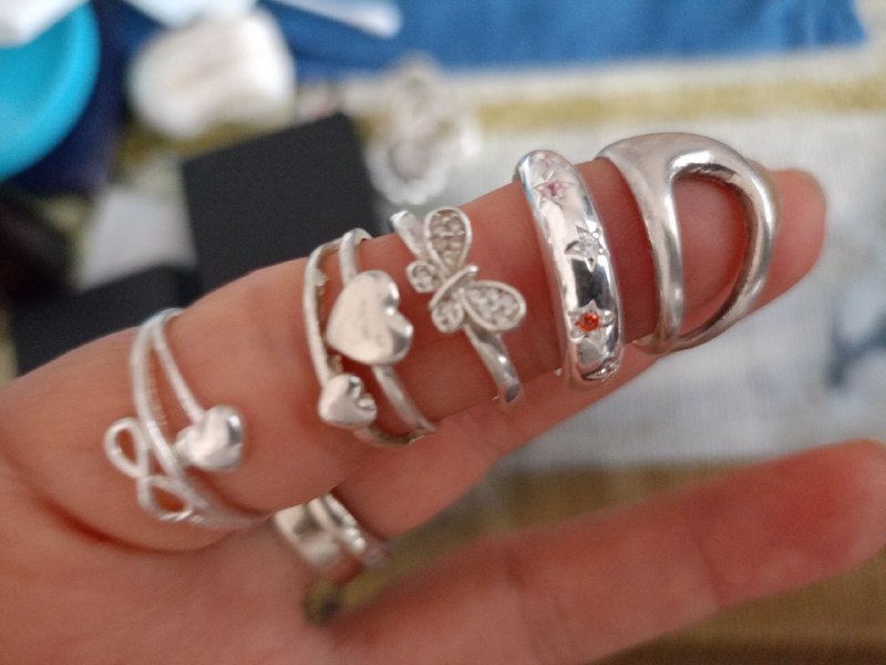 Серебряные украшения 925 пробы, кольца, браслеты, серьги 2