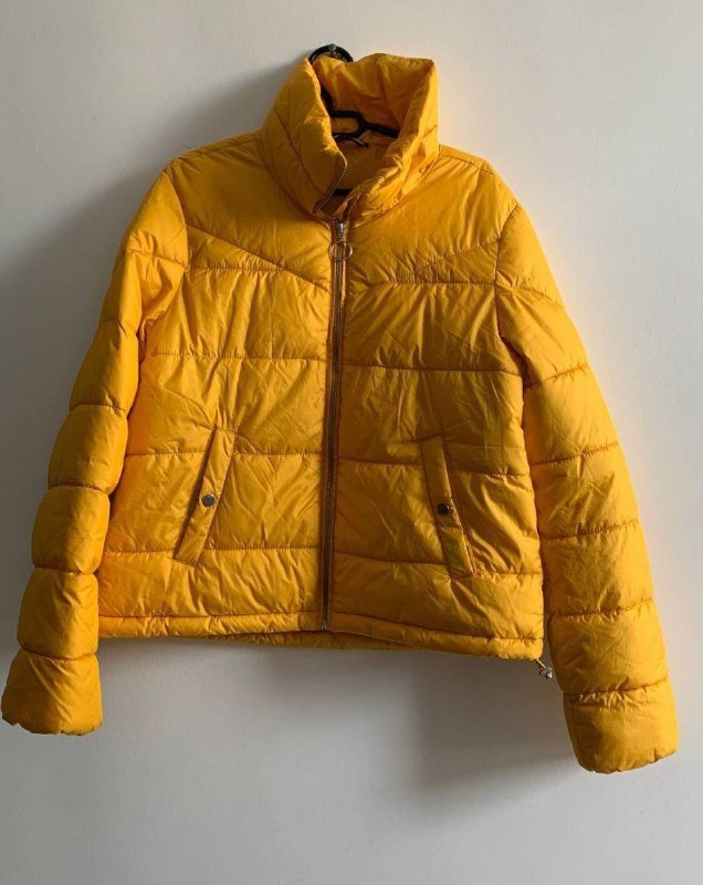 Стильная желтая куртка размер S M L 2