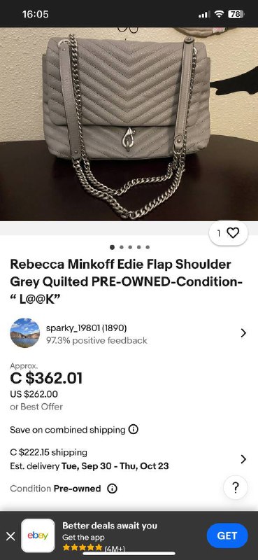 рюкзак MICHAEL KORS Nylon Kelsey, сумка MICHAEL KORS Ava Extra Small, сумка REBECCA MINKOFF Edie Grey 6