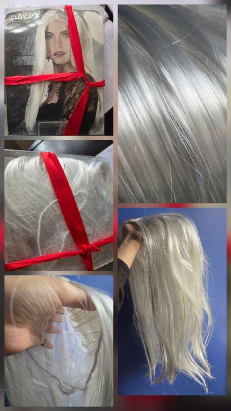 Синтетический парик платиновый блонд