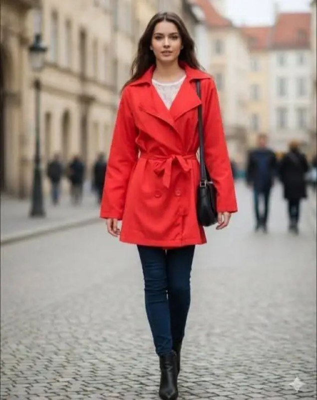 Красный Плащ-Тренч La Redoute