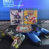 PS4 Fat, 3 игры, 2 джойстика 1