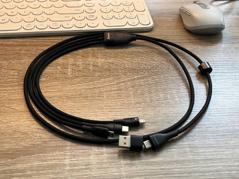Зарядный кабель 3 в 1 USB-C MicroUSB Lightning 100w 1