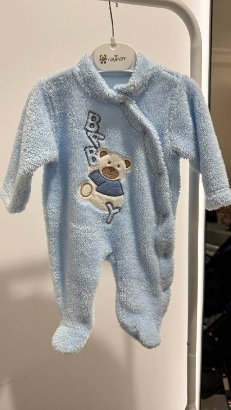 бодик 0-4 месяца, синий костюмчик 4