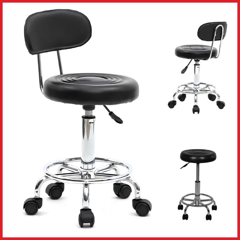 Стул компьютерный черный на колесах с регулировкой высоты