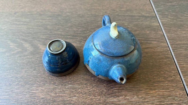 Чайник из пиала из черной глины для чайной церемонии 2