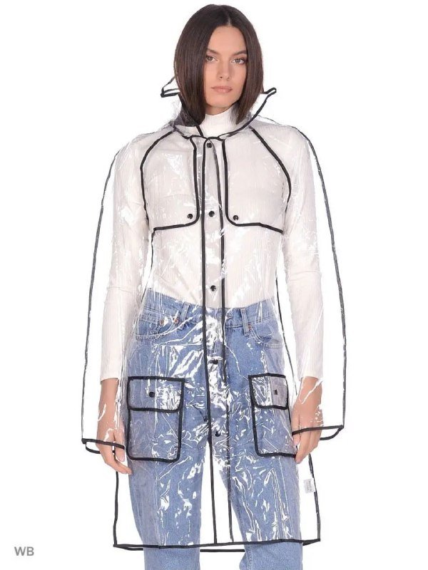 Прозрачный женский дождевик