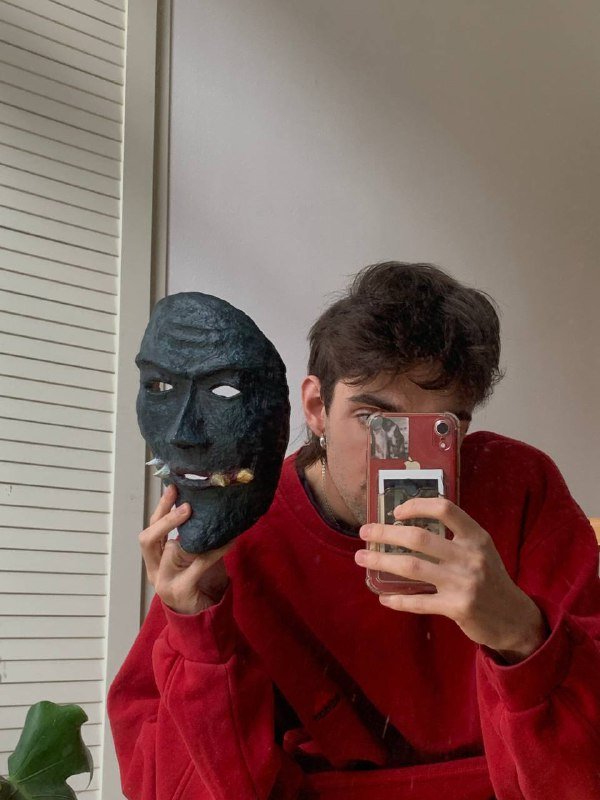 Ручная маска Демон из папье-маше 3