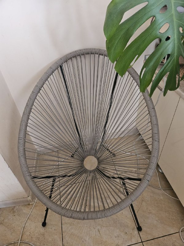 Кресло серое мягкое, Кресло плетеное Jusk 4