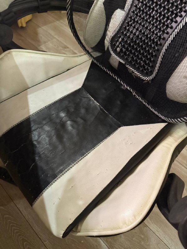 Компьютерное кресло черно-белое, кожаное директорское кресло 5