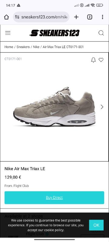 Мужские кроссовки NIKE AIR MAX TRIAX LE COBBLESTONE 7