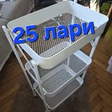 Складная металлическая этажерка на колесиках 1
