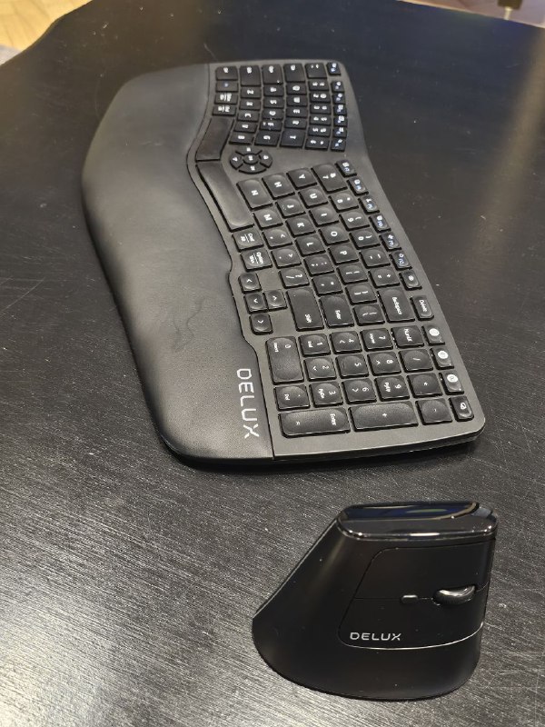 DeLUX Ergonomic Wireless Keyboard, Ergonomic Mouse