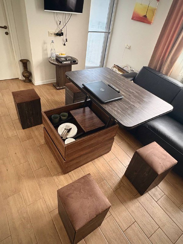 Стол трансформер с 4 стульями 6