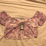 Яркая кофта, пляжная рубашка, юбка Primark, розовая майка, топ Primark 5