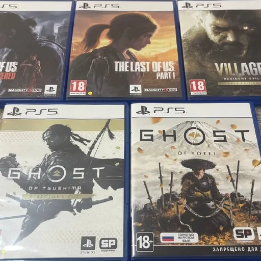 Игры для PS5 Ghost of Yotei, Ghost of Tsushima, The Last of Us Part 1, The Last of Us Part 2, Resident Evil Village