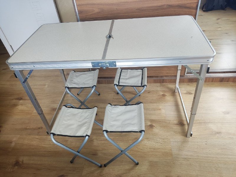 Складной стол для кемпинга и пикника с 4 табуретками