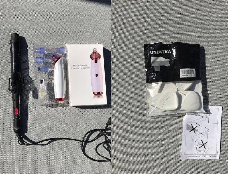 Сумка для ноутбука, ботильоны, IP-камера, искусственная трава, утюг, вешалки, плойка, вакуумный очиститель пор, уголки для углов 5