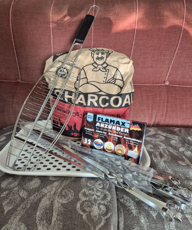 Набор для шашлыка, шампура, уголь, мангал 5