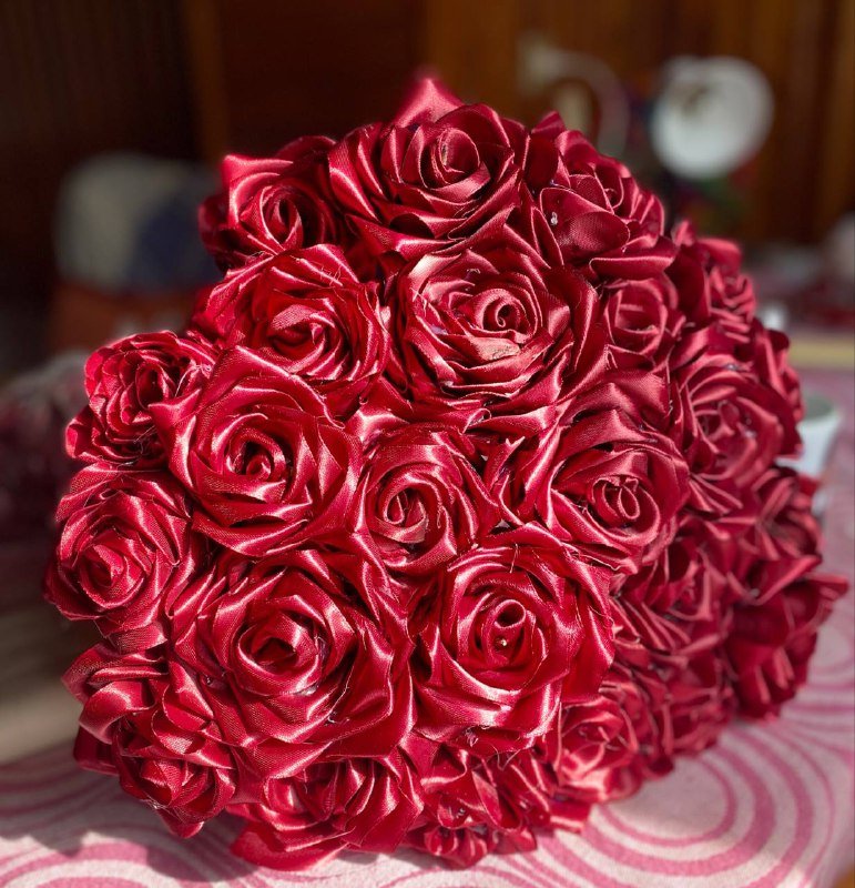 Атласные розы на заказ 2