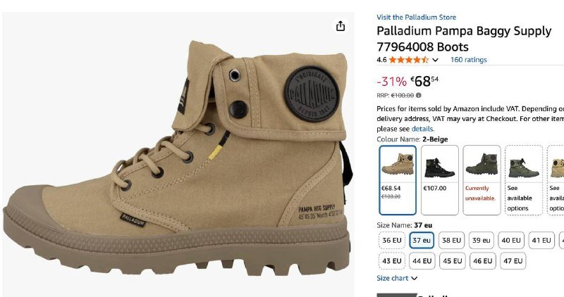 Ботинки palladium pampa baggy supply 38 размер 5