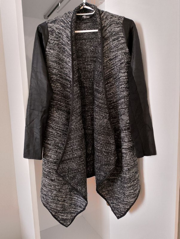 Вязанные кардиганы черный серый 3