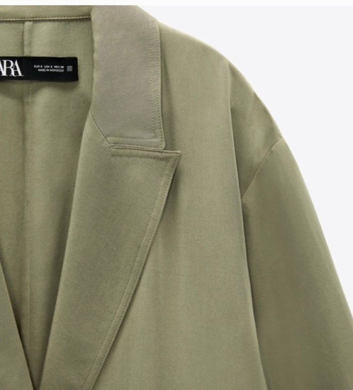 Тренч куртка оливково-зеленая Zara XL 3