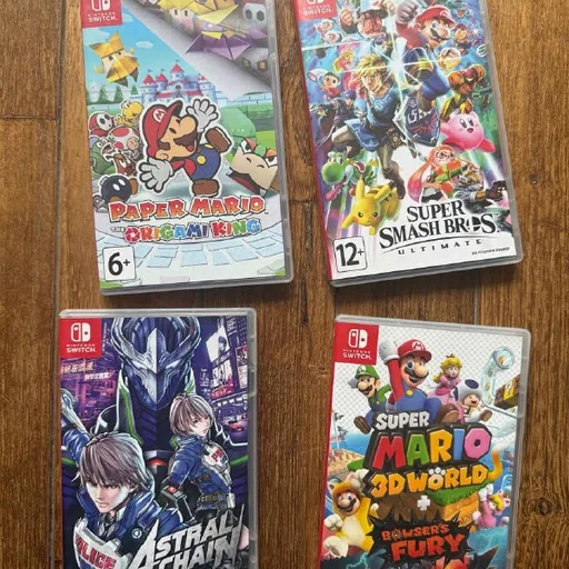 Картриджи Nintendo Switch: Paper Mario, Super Smash Bros, Astral Chain, Super Mario 3D World
