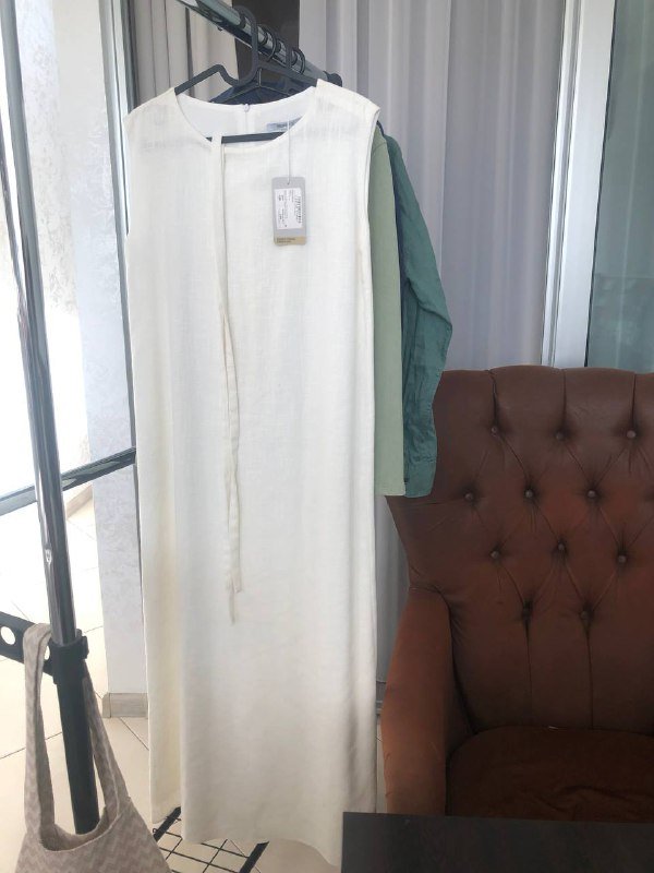 Платье сарафан молочного цвета Region лен 2