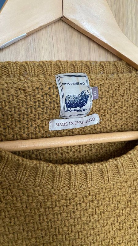 Винтажный свитер John Lewis из шерсти мериноса, размер М, горчичный 2